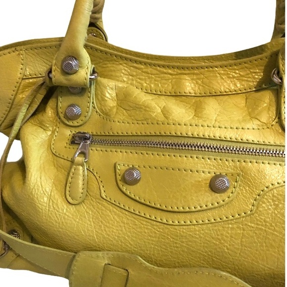 BALENCIAGA Yellow Leather City Bag - Picture 4 of 14